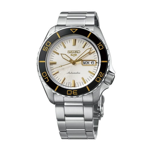 5 Sports Men Automatic White Dial Analog Stainless Steel Watch HDB004K1