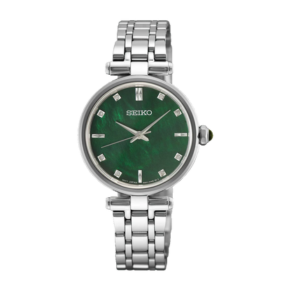 Seiko Ladies Green Mother of Pearl Watch with Diamond Markers - HGH006P1