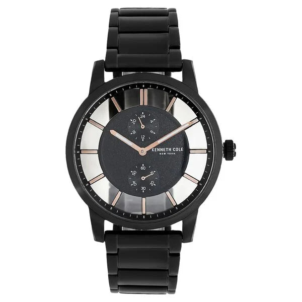 Kenneth Cole Quartz Multifunction Black Dial Stainless Steel Strap Watch for Men nckc50570001mn
