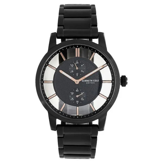 Kenneth Cole Quartz Multifunction Black Dial Stainless Steel Strap Watch for Men nckc50570001mn