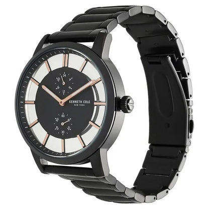 Kenneth Cole Quartz Multifunction Black Dial Stainless Steel Strap Watch for Men nckc50570001mn