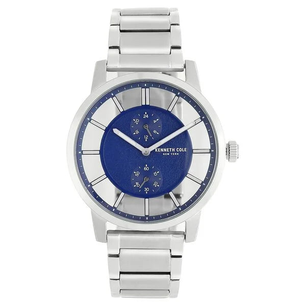 Kenneth Cole Quartz Multifunction Blue Dial Stainless Steel Strap Watch for Men nckc50570007mn