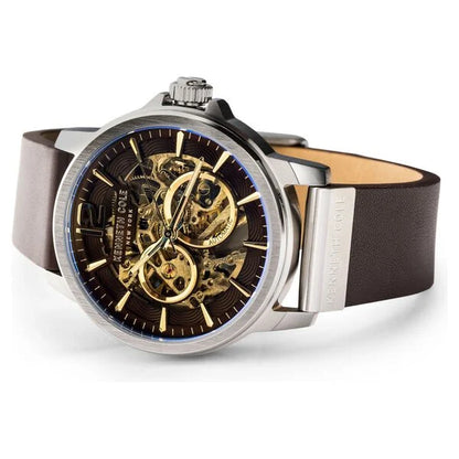 Kenneth Cole Automatic Brown Dial Brown Leather Strap Watch For Men ntkcwgx2124701mn