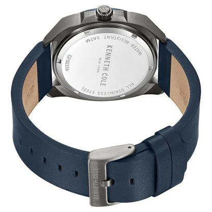 Kenneth Cole Quartz Multifunction Blue Dial Leather Strap Watch for Men ntkcwgf0035601mn
