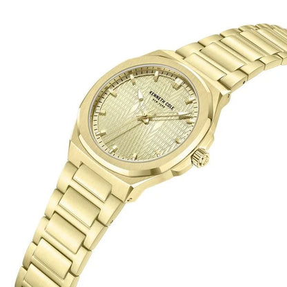 Kenneth Cole Quartz Analog Golden Dial Stainless Steel Strap Watch For Men ntkcwgg0047001mn