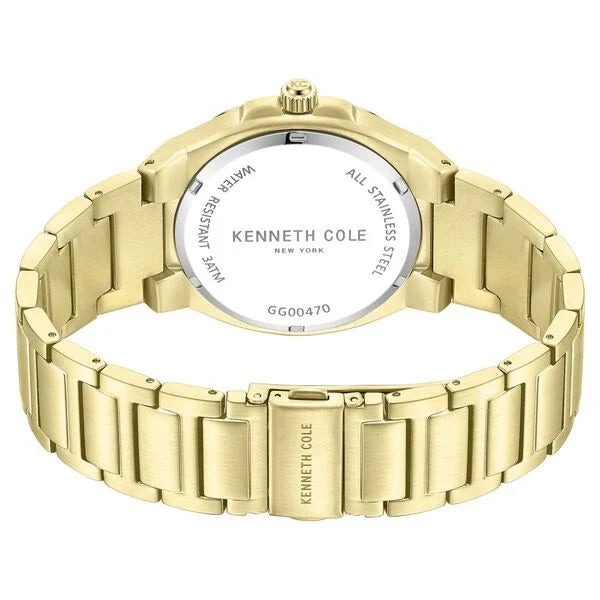 Kenneth Cole Quartz Analog Golden Dial Stainless Steel Strap Watch For Men ntkcwgg0047001mn