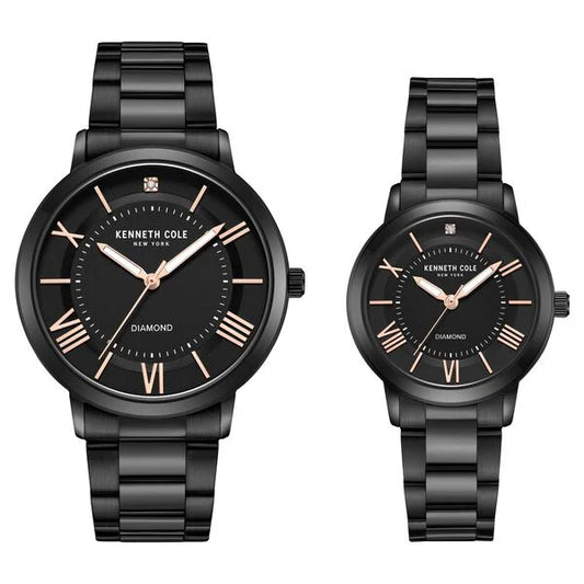 Kenneth Cole Quartz Analog Black Dial Stainless Steel Strap Watch for Couple ntkcwgg0049702glpa