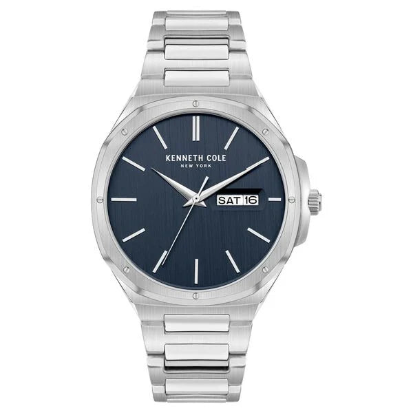 Kenneth Cole Quartz Analog Blue Dial Stainless Steel Strap Watch for Men ntkcwgh2104803mn
