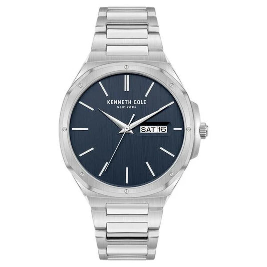 Kenneth Cole Quartz Analog Blue Dial Stainless Steel Strap Watch for Men ntkcwgh2104803mn