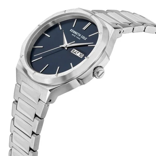 Kenneth Cole Quartz Analog Blue Dial Stainless Steel Strap Watch for Men ntkcwgh2104803mn