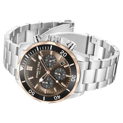 Kenneth Cole Quartz Chronograph Brown dial Metal Strap Watch for Men ntkcwgi0027101mnw