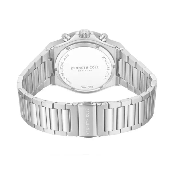 Kenneth Cole Quartz Chronograph Black Dial Silver Stainless Steel Strap Watch For Men kcwgi0100001mnw