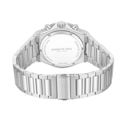 Kenneth Cole Quartz Chronograph Black Dial Silver Stainless Steel Strap Watch For Men kcwgi0100001mnw