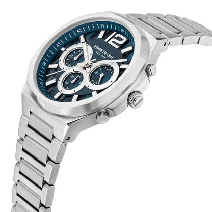 Kenneth Cole Quartz Chronograph Blue Dial Stainless Steel Strap Watch for Men ndkcwgi2104901mn