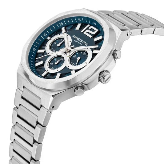 Kenneth Cole Quartz Chronograph Blue Dial Stainless Steel Strap Watch for Men ndkcwgi2104901mn