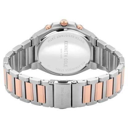 Kenneth Cole Quartz Chronograph Grey Dial Two Toned Stainless Steel Strap Watch For Men ntkcwgi2104902mnw