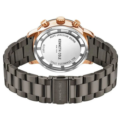 Kenneth Cole Quartz Chronograph Grey Dial Grey Stainless Steel Strap Watch For Men ntkcwgi2105202mn Men's Watch