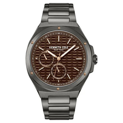 Kenneth Cole Quartz Multifunction Brown Dial Stainless Steel Strap Watch for Men ntkcwgk0035404mn