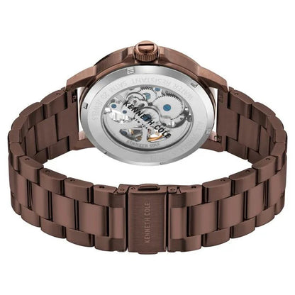 Kenneth Cole Automatic Silver Dial Leather Strap Watch for Men ntkcwgy2104102mn