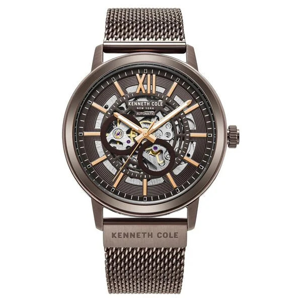 Kenneth Cole Automatic Brown Dial Brown Stainless Steel Strap Watch For Men ntkcwgy0064202mnw