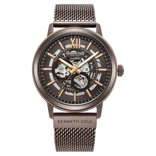 Kenneth Cole Automatic Brown Dial Brown Stainless Steel Strap Watch For Men ntkcwgy0064202mnw