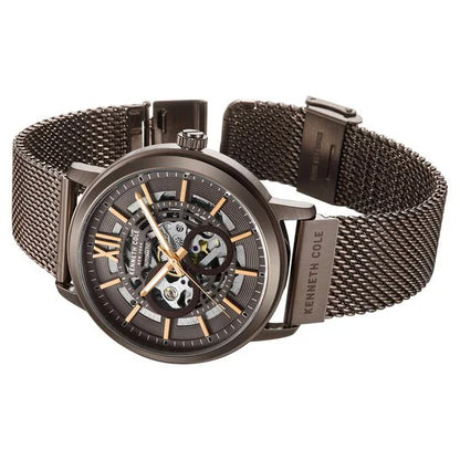Kenneth Cole Automatic Brown Dial Brown Stainless Steel Strap Watch For Men ntkcwgy0064202mnw