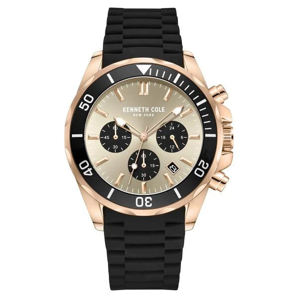 Kenneth Cole Quartz Chronograph Grey dial Silicone Strap Watch for Men ntkcwgo0027103mn