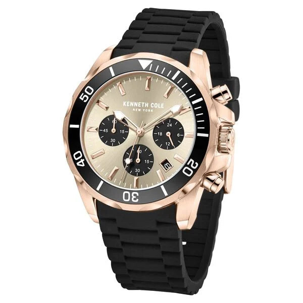 Kenneth Cole Quartz Chronograph Grey dial Silicone Strap Watch for Men ntkcwgo0027103mn