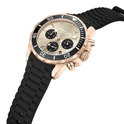 Kenneth Cole Quartz Chronograph Grey dial Silicone Strap Watch for Men ntkcwgo0027103mn