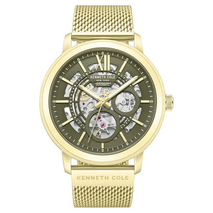 Kenneth Cole Automatic Automatic Green Dial Golden Stainless Steel Strap Watch For Men kcwgy0081203mnw