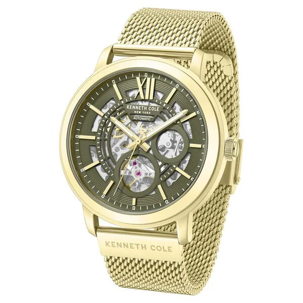 Kenneth Cole Automatic Automatic Green Dial Golden Stainless Steel Strap Watch For Men kcwgy0081203mnw