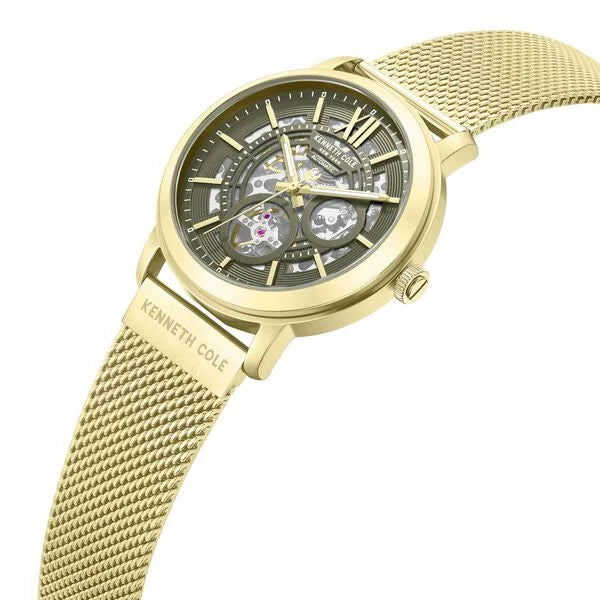 Kenneth Cole Automatic Automatic Green Dial Golden Stainless Steel Strap Watch For Men kcwgy0081203mnw