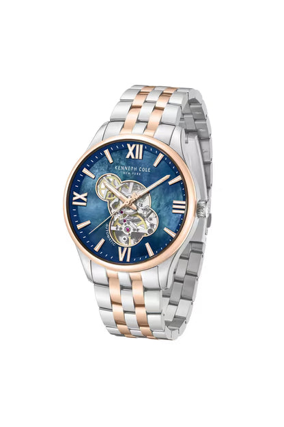 Blue Dial Stainless Steel Analogue Watch For Men - KCWGY0089103MNW
