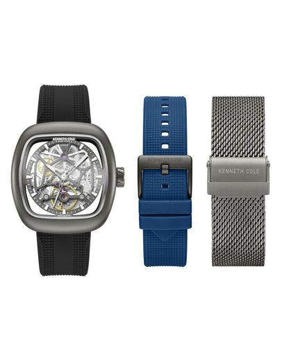 Kenneth Cole Cole Automatic Gun Dial Two Tone Silicon Strap Analog Watch  - For Men KCWGZ00895X0MNW