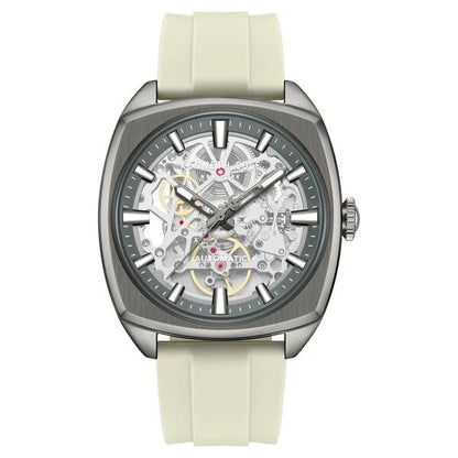 Kenneth Cole Automatic Grey Dial Orange Silicone Strap Watch For Men kcwgz0099205mnw