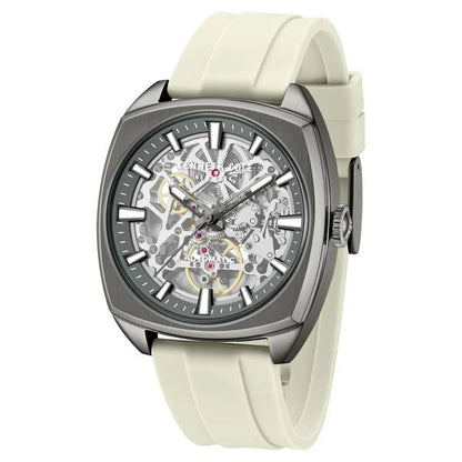 Kenneth Cole Automatic Grey Dial Orange Silicone Strap Watch For Men kcwgz0099205mnw