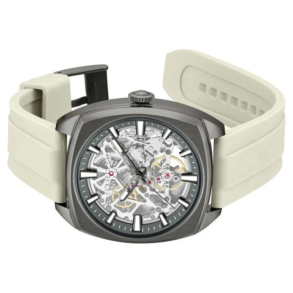 Kenneth Cole Automatic Grey Dial Orange Silicone Strap Watch For Men kcwgz0099205mnw