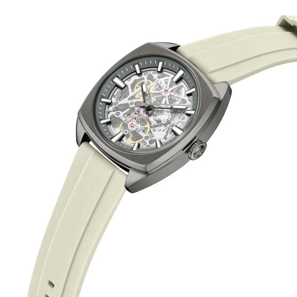Kenneth Cole Automatic Grey Dial Orange Silicone Strap Watch For Men kcwgz0099205mnw