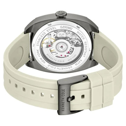 Kenneth Cole Automatic Grey Dial Orange Silicone Strap Watch For Men kcwgz0099205mnw