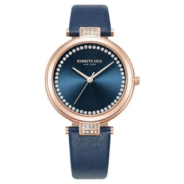 Kenneth Cole Quartz Analog Blue Dial Blue Leather Strap Watch for Women ntkcwla0026803ld