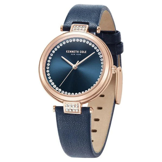 Kenneth Cole Quartz Analog Blue Dial Blue Leather Strap Watch for Women ntkcwla0026803ld