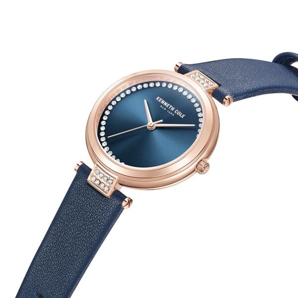 Kenneth Cole Quartz Analog Blue Dial Blue Leather Strap Watch for Women ntkcwla0026803ld