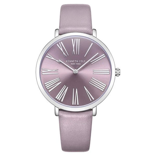 Kenneth Cole Quartz Analog Purple Dial Purple Leather Strap Watch for Women ntkcwla0027302ld