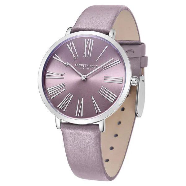 Kenneth Cole Quartz Analog Purple Dial Purple Leather Strap Watch for Women ntkcwla0027302ld