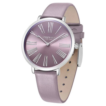 Kenneth Cole Quartz Analog Purple Dial Purple Leather Strap Watch for Women ntkcwla0027302ld