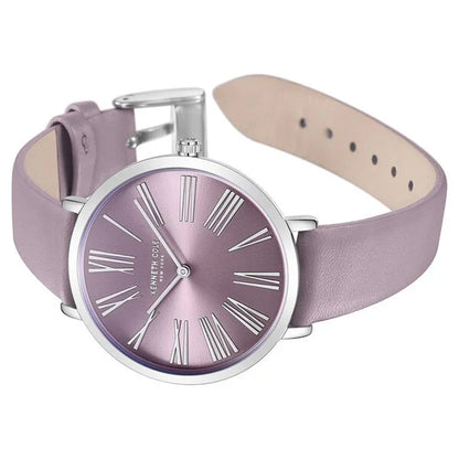 Kenneth Cole Quartz Analog Purple Dial Purple Leather Strap Watch for Women ntkcwla0027302ld