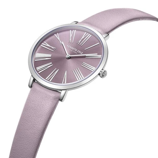 Kenneth Cole Quartz Analog Purple Dial Purple Leather Strap Watch for Women ntkcwla0027302ld