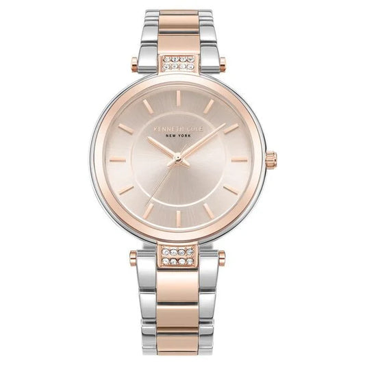 Kenneth Cole Quartz Analog Rose Gold Dial Two Toned Stainless Steel Strap Watch for Women ntkcwlg0026701ld