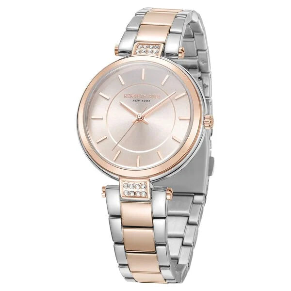 Kenneth Cole Quartz Analog Rose Gold Dial Two Toned Stainless Steel Strap Watch for Women ntkcwlg0026701ld