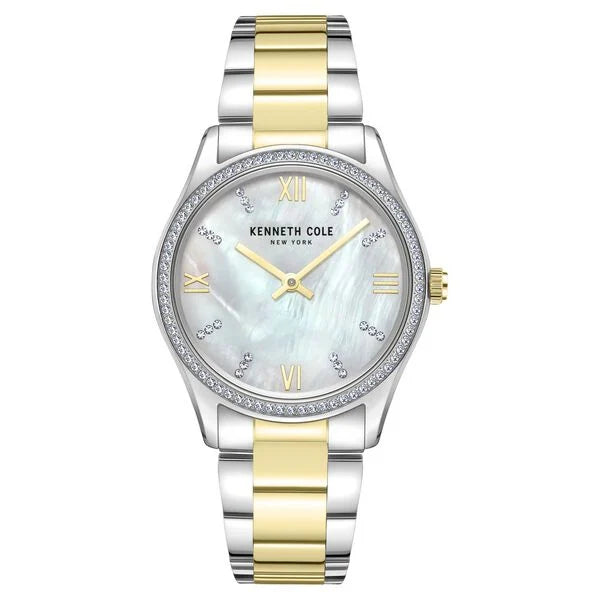 Kenneth Cole Quartz Analog Mother Of Pearl Dial Stainless Steel Strap Watch For Women ntkcwlg0048302ldw